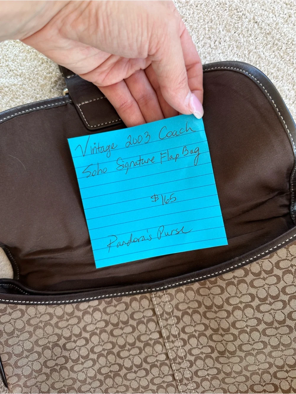 Brown coach SoHo Signature Canvas Crossbody Bag